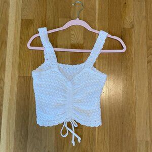 Hollister White Crochet Top XS